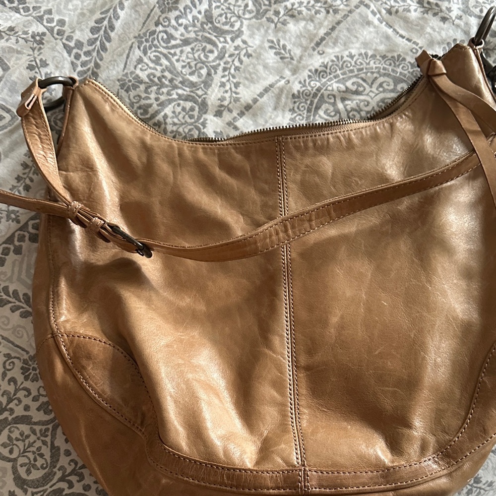 Frye Cognac Leather Shoulder Hobo